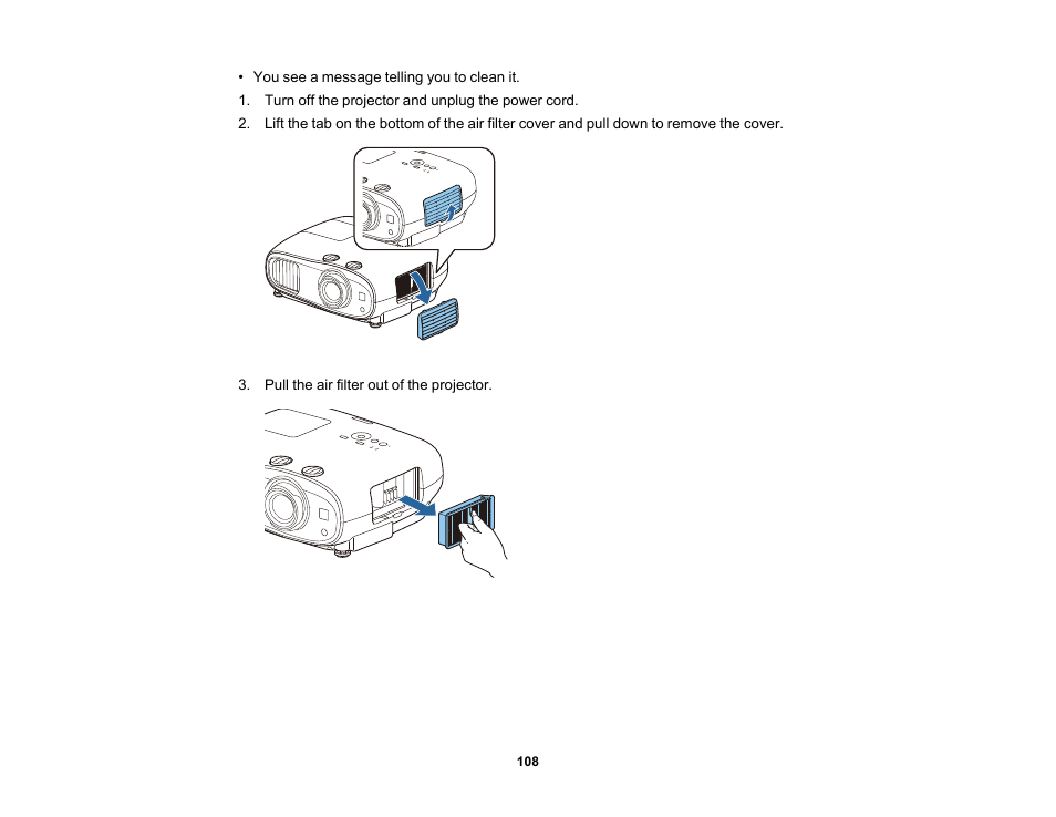 Epson Home Cinema 3800 HDR Pixel-Shift 4K UHD 3LCD Home Theater Projector User Manual | Page 108 / 164
