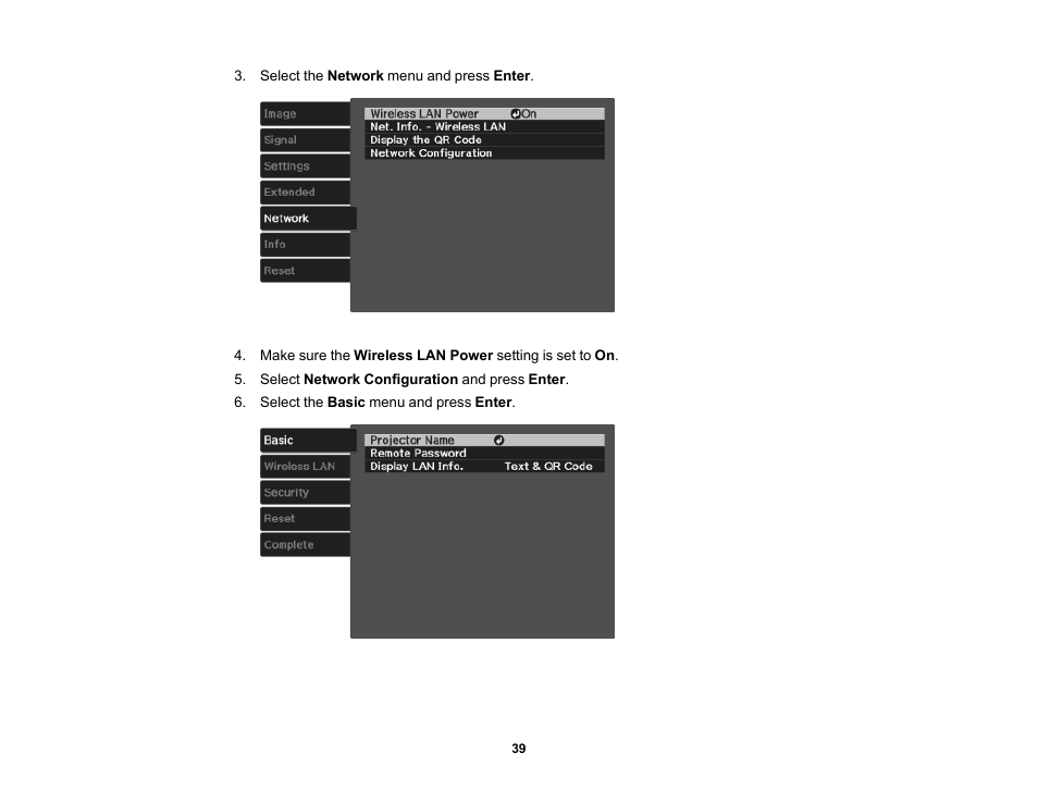 Epson Home Cinema 3800 HDR Pixel-Shift 4K UHD 3LCD Home Theater Projector User Manual | Page 39 / 164