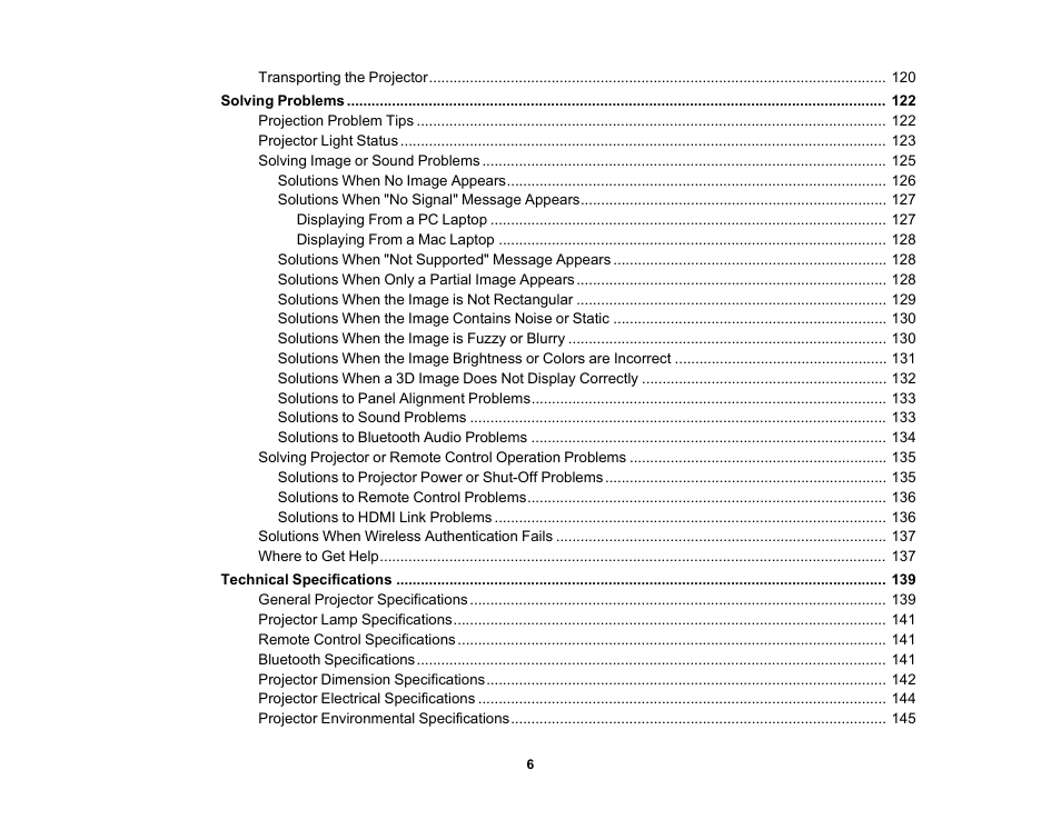 Epson Home Cinema 3800 HDR Pixel-Shift 4K UHD 3LCD Home Theater Projector User Manual | Page 6 / 164