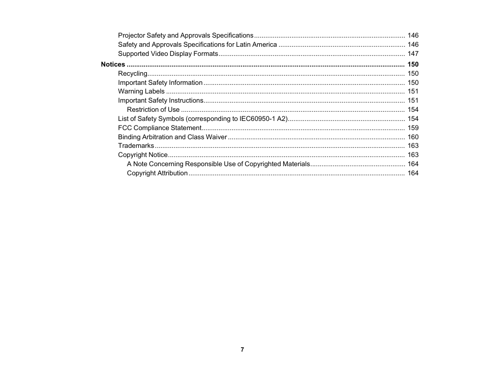 Epson Home Cinema 3800 HDR Pixel-Shift 4K UHD 3LCD Home Theater Projector User Manual | Page 7 / 164