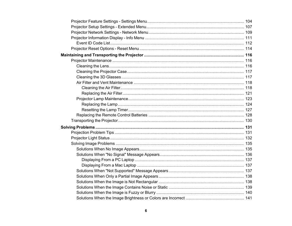 Epson Home Cinema 4010 Pixel-Shifted UHD 3LCD Home Theater Projector User Manual | Page 6 / 166