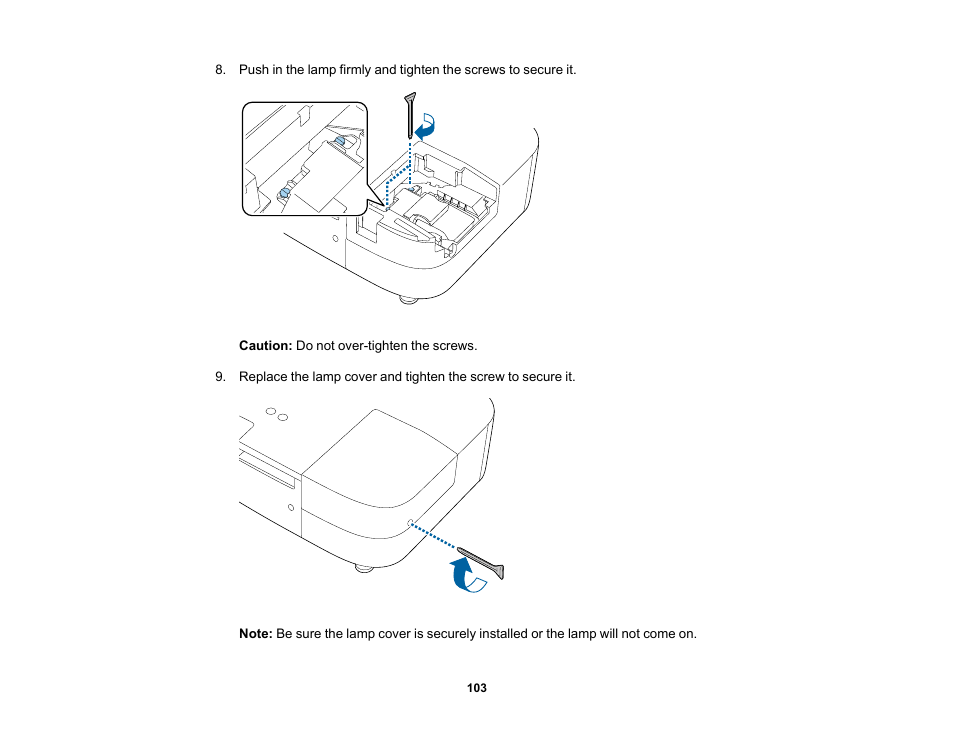 Epson Home Cinema 2350 2800-Lumen Pixel-Shift 4K UHD 3LCD Smart Gaming Projector User Manual | Page 103 / 149