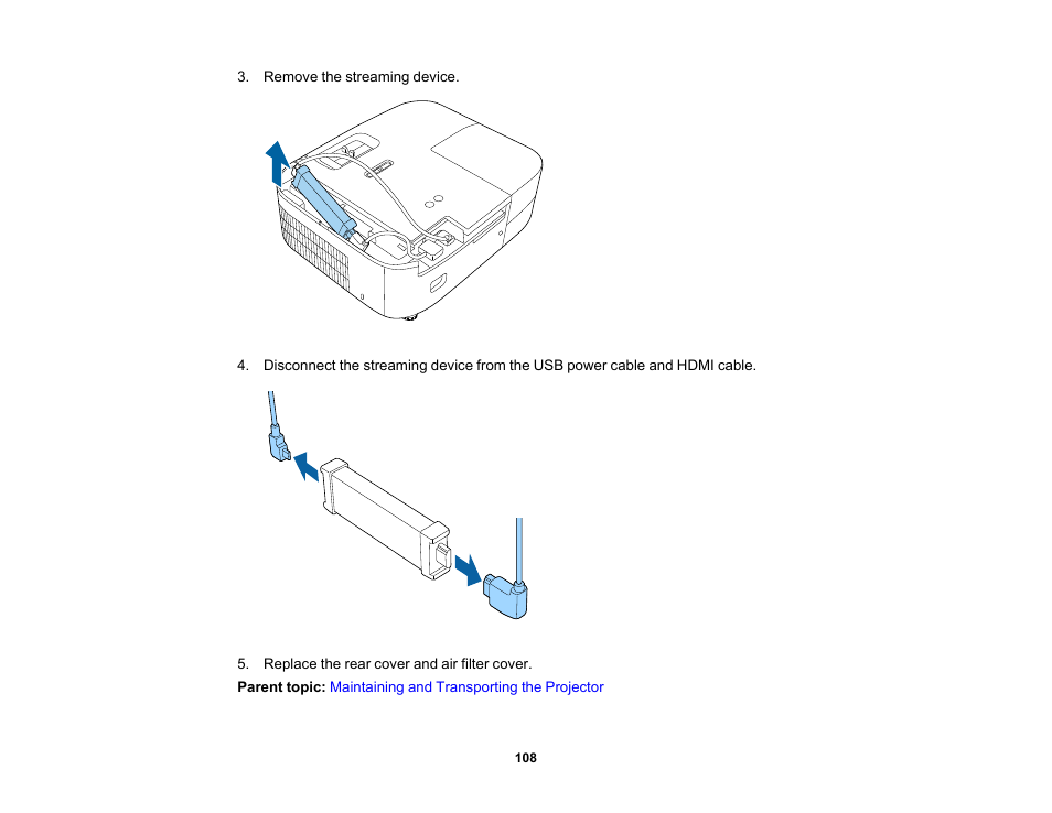 Epson Home Cinema 2350 2800-Lumen Pixel-Shift 4K UHD 3LCD Smart Gaming Projector User Manual | Page 108 / 149