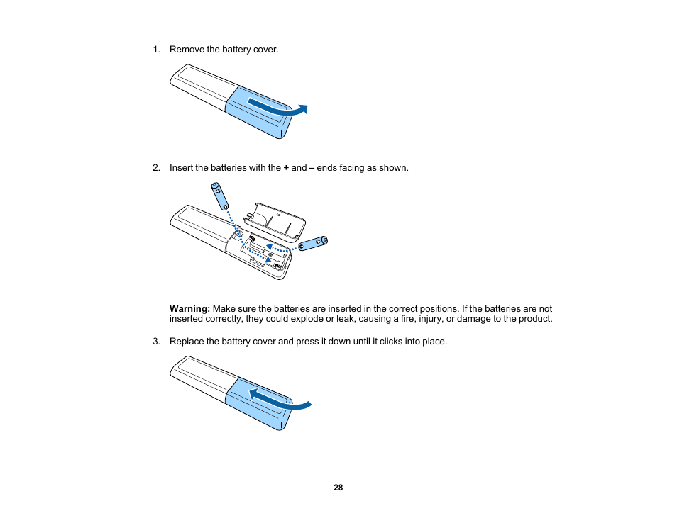 Epson Home Cinema 2350 2800-Lumen Pixel-Shift 4K UHD 3LCD Smart Gaming Projector User Manual | Page 28 / 149