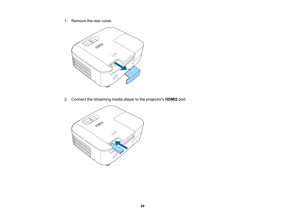 Epson Home Cinema 2350 2800-Lumen Pixel-Shift 4K UHD 3LCD Smart Gaming Projector User Manual | Page 34 / 149