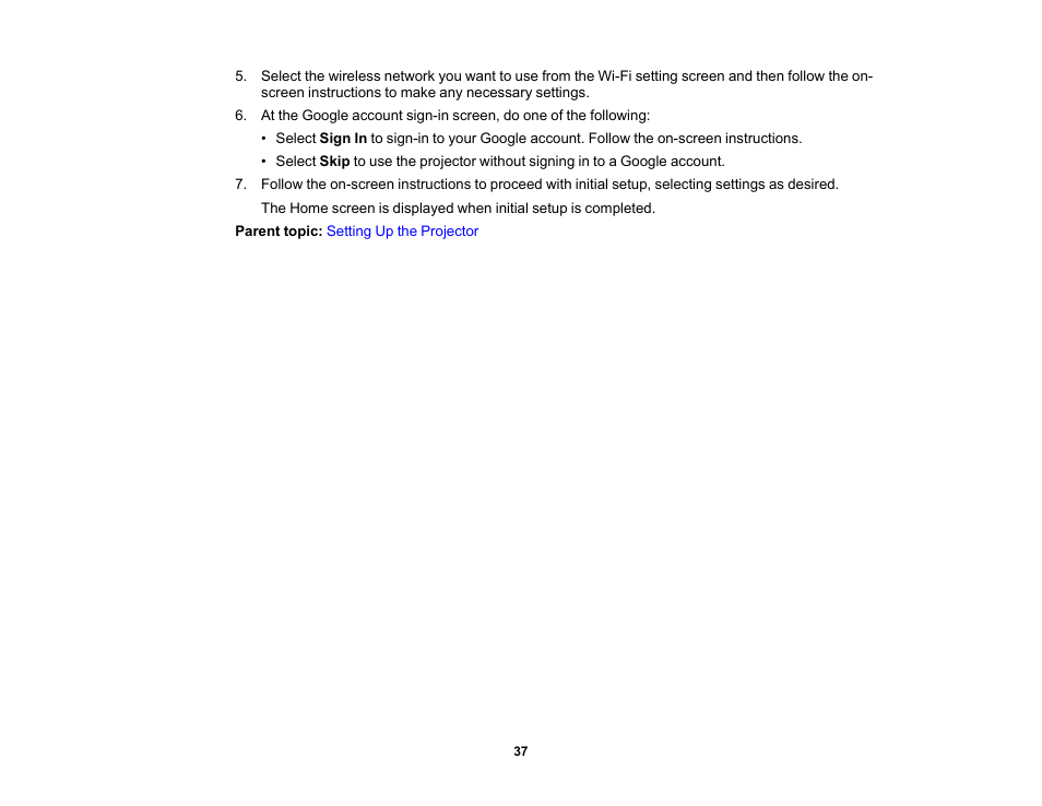 Epson Home Cinema 2350 2800-Lumen Pixel-Shift 4K UHD 3LCD Smart Gaming Projector User Manual | Page 37 / 149