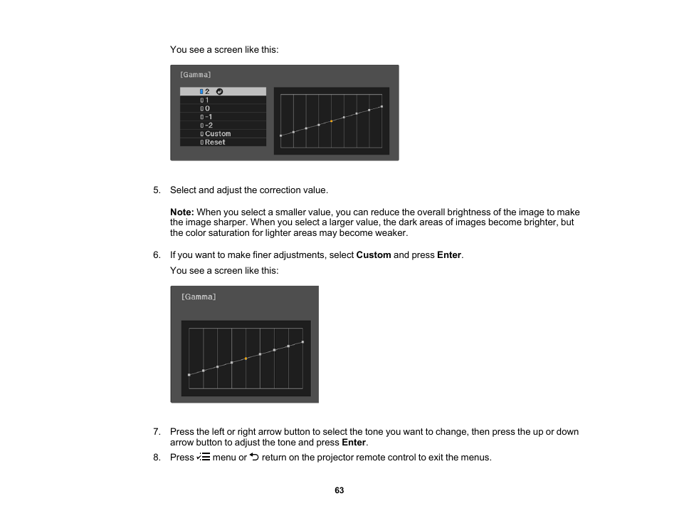 Epson Home Cinema 2350 2800-Lumen Pixel-Shift 4K UHD 3LCD Smart Gaming Projector User Manual | Page 63 / 149