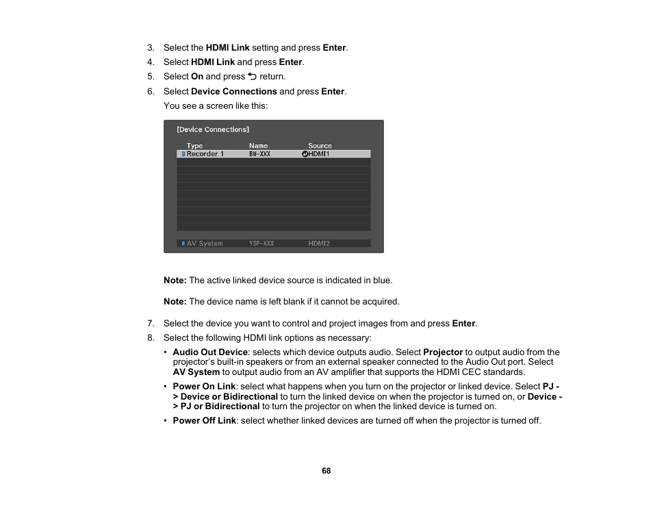 Epson Home Cinema 2350 2800-Lumen Pixel-Shift 4K UHD 3LCD Smart Gaming Projector User Manual | Page 68 / 149