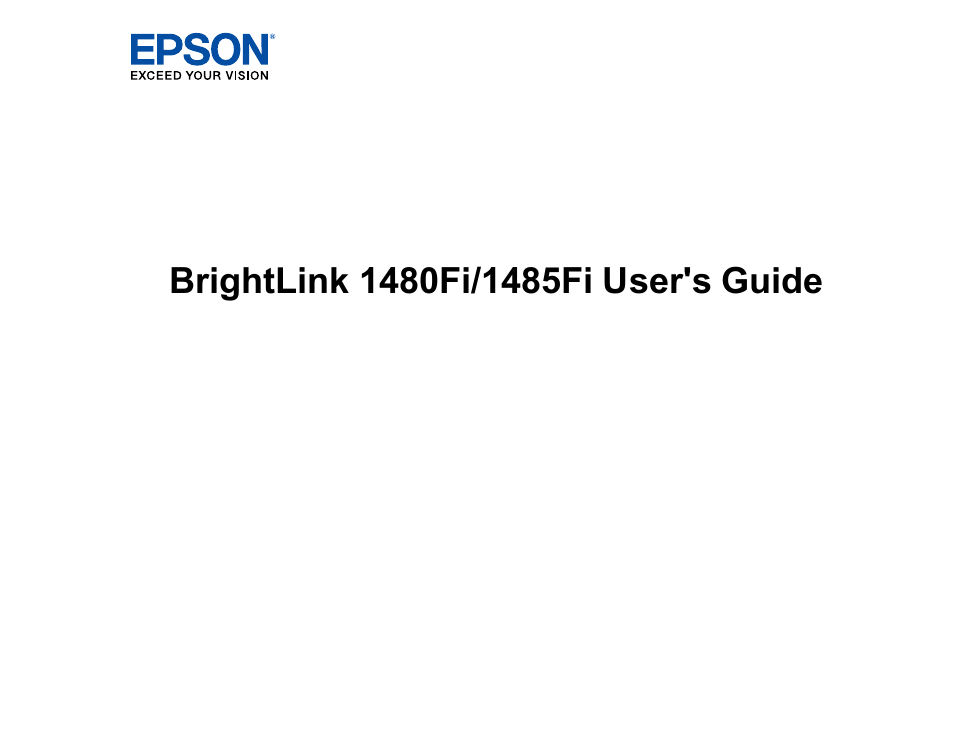 Epson BrightLink 1485Fi 5000-Lumen Pixel-Shift Full HD Ultra-Short Throw 3LCD Interactive Laser Projector User Manual | 395 pages