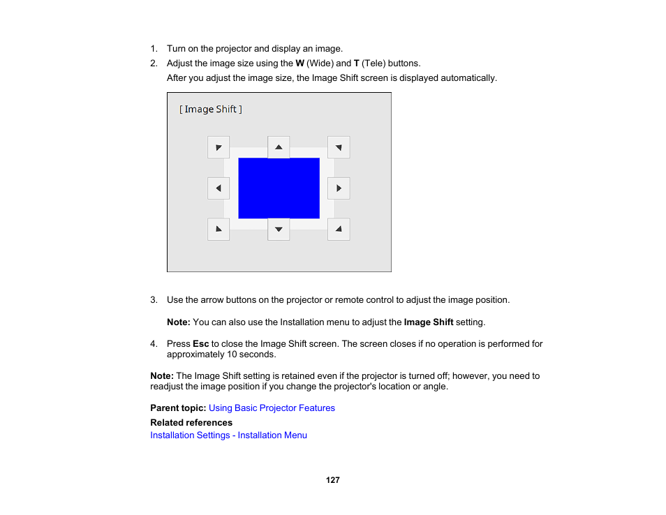 Epson BrightLink 1485Fi 5000-Lumen Pixel-Shift Full HD Ultra-Short Throw 3LCD Interactive Laser Projector User Manual | Page 127 / 395