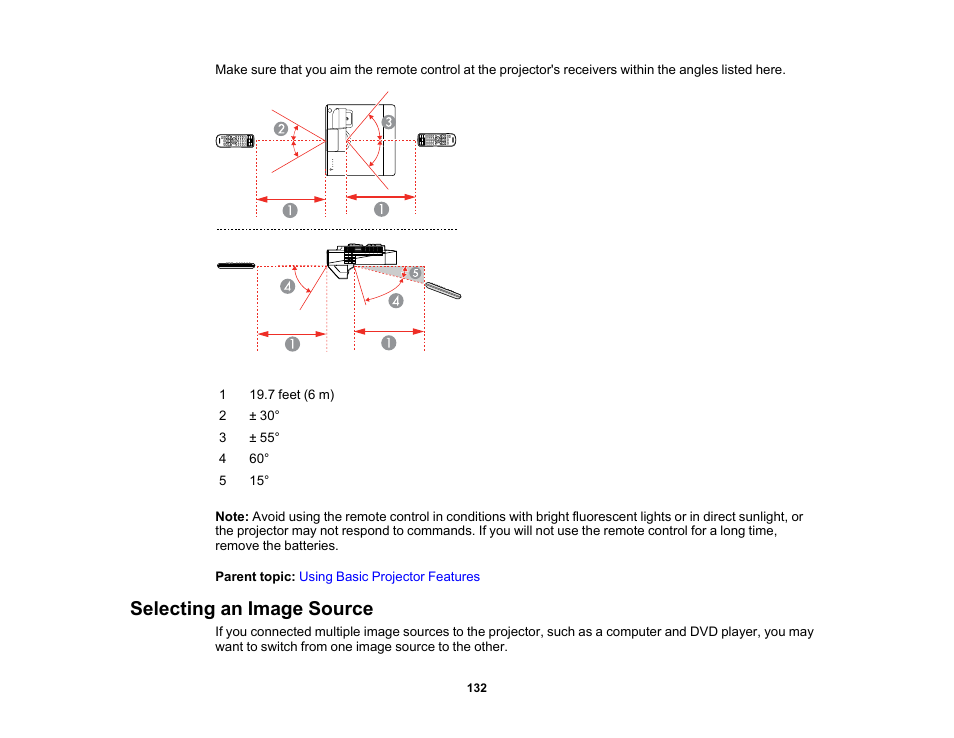 Selecting an image source | Epson BrightLink 1485Fi 5000-Lumen Pixel-Shift Full HD Ultra-Short Throw 3LCD Interactive Laser Projector User Manual | Page 132 / 395