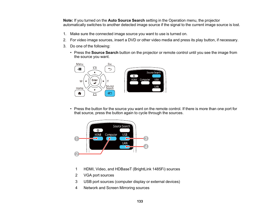 Epson BrightLink 1485Fi 5000-Lumen Pixel-Shift Full HD Ultra-Short Throw 3LCD Interactive Laser Projector User Manual | Page 133 / 395