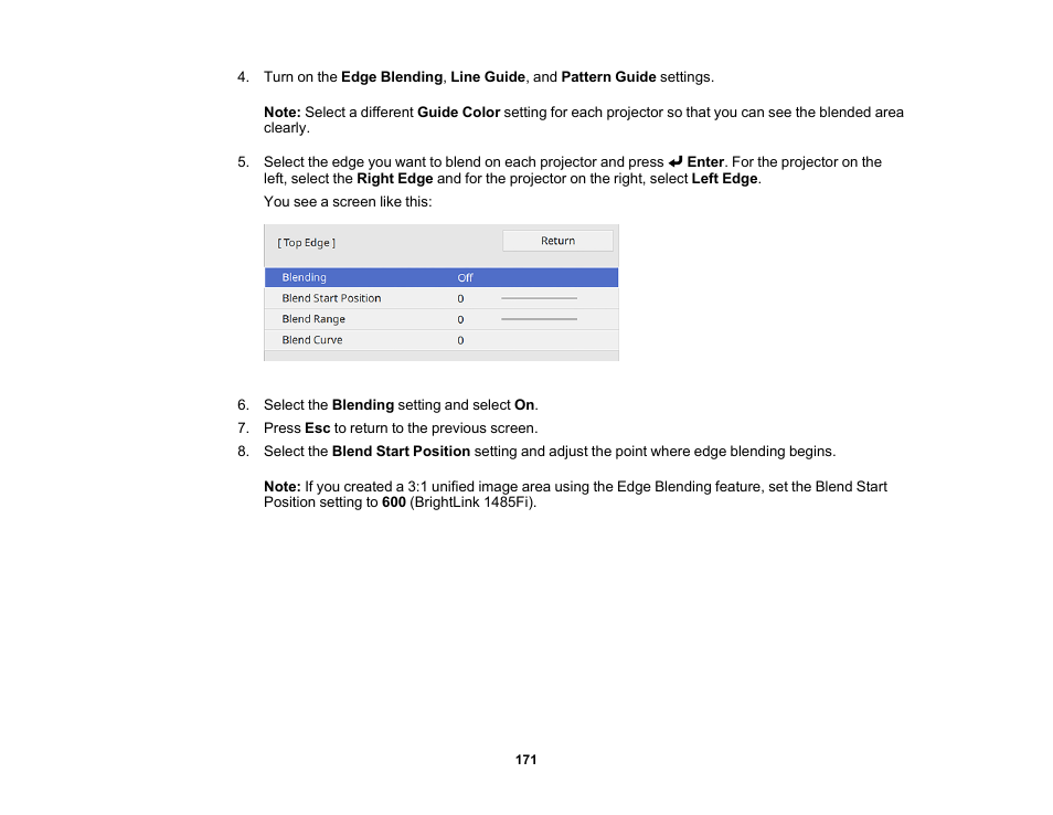 Epson BrightLink 1485Fi 5000-Lumen Pixel-Shift Full HD Ultra-Short Throw 3LCD Interactive Laser Projector User Manual | Page 171 / 395