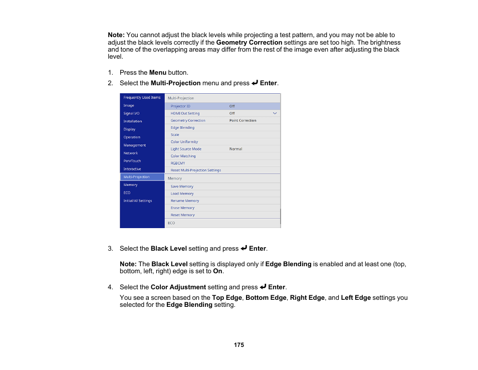 Epson BrightLink 1485Fi 5000-Lumen Pixel-Shift Full HD Ultra-Short Throw 3LCD Interactive Laser Projector User Manual | Page 175 / 395