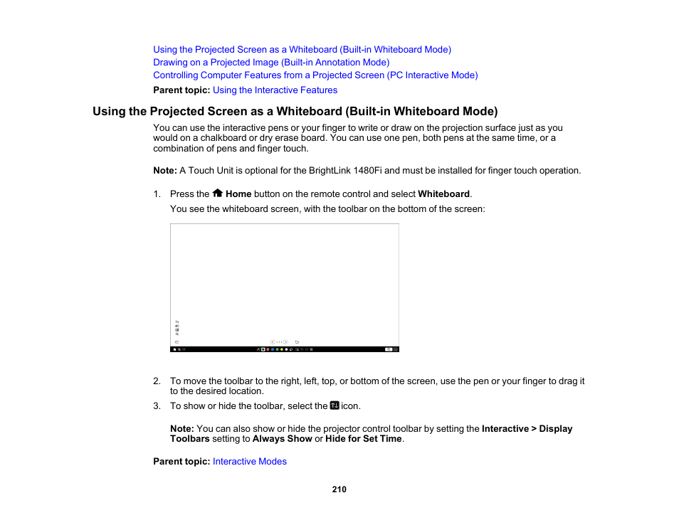 Epson BrightLink 1485Fi 5000-Lumen Pixel-Shift Full HD Ultra-Short Throw 3LCD Interactive Laser Projector User Manual | Page 210 / 395