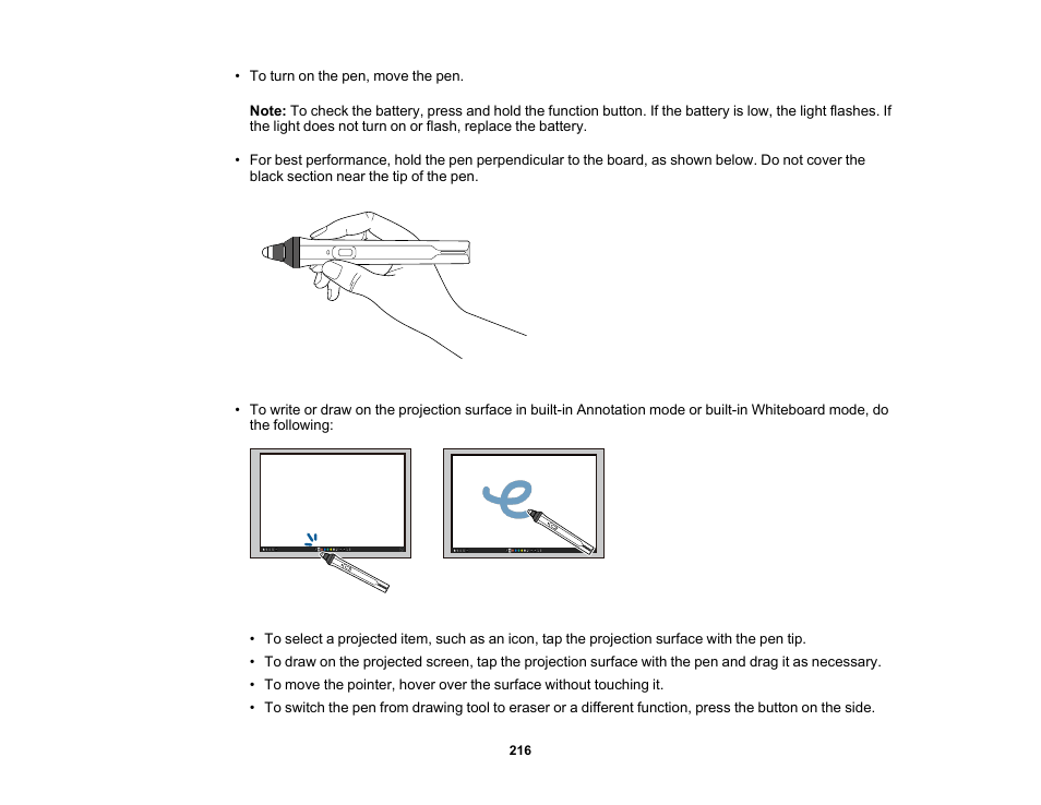 Epson BrightLink 1485Fi 5000-Lumen Pixel-Shift Full HD Ultra-Short Throw 3LCD Interactive Laser Projector User Manual | Page 216 / 395