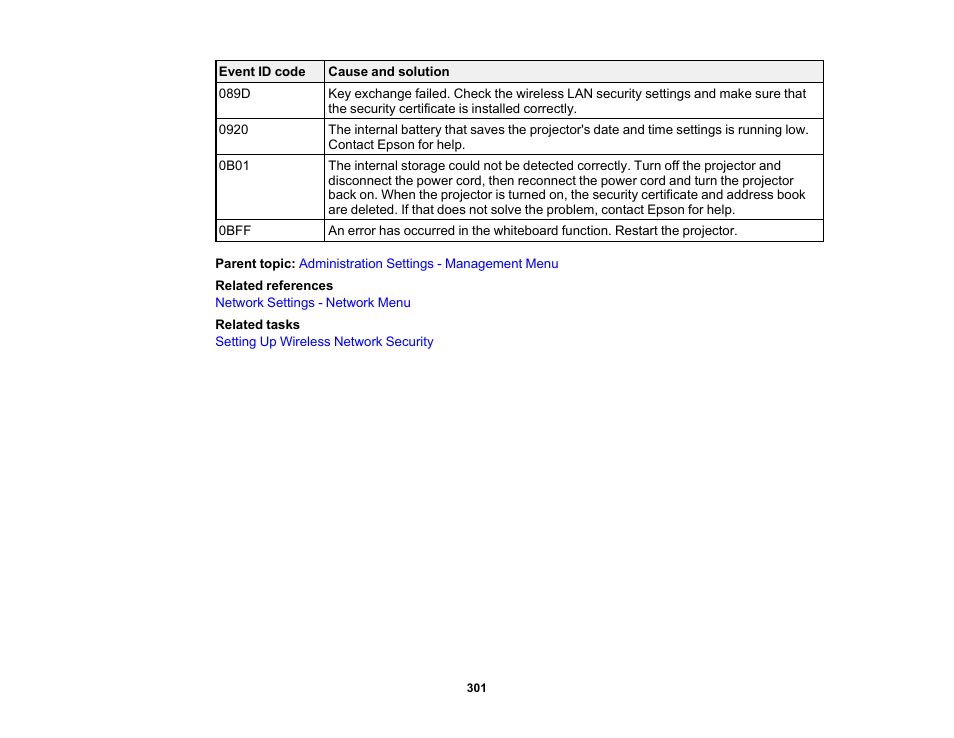 Epson BrightLink 1485Fi 5000-Lumen Pixel-Shift Full HD Ultra-Short Throw 3LCD Interactive Laser Projector User Manual | Page 301 / 395