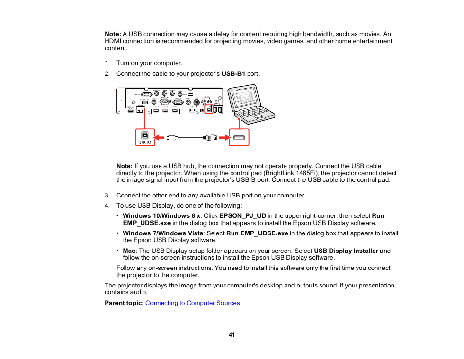 Epson BrightLink 1485Fi 5000-Lumen Pixel-Shift Full HD Ultra-Short Throw 3LCD Interactive Laser Projector User Manual | Page 41 / 395