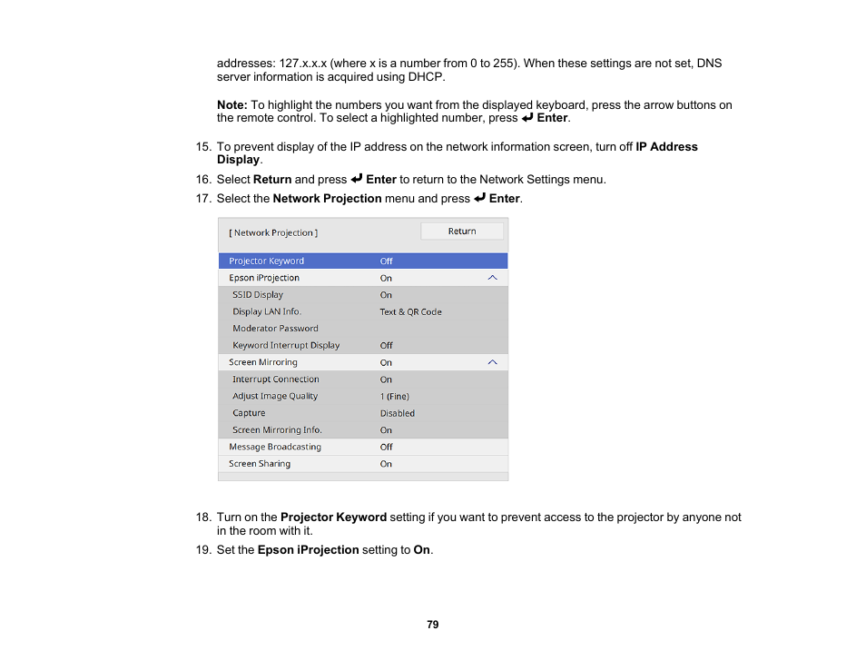 Epson BrightLink 1485Fi 5000-Lumen Pixel-Shift Full HD Ultra-Short Throw 3LCD Interactive Laser Projector User Manual | Page 79 / 395