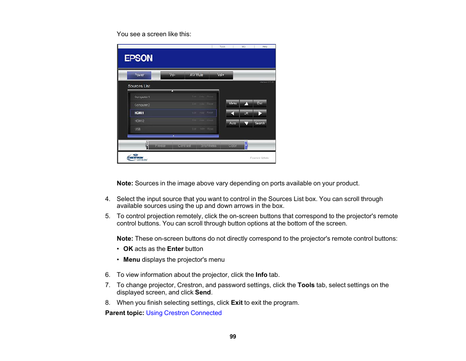 Epson BrightLink 1485Fi 5000-Lumen Pixel-Shift Full HD Ultra-Short Throw 3LCD Interactive Laser Projector User Manual | Page 99 / 395