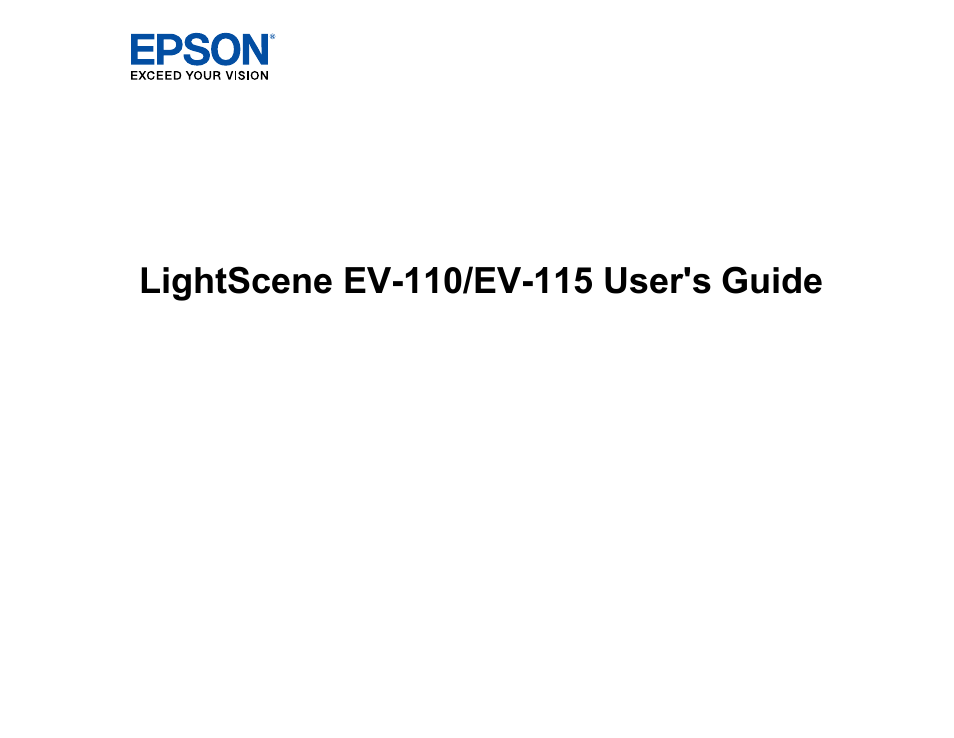 Epson LightScene EV-115 2200-Lumen WXGA Laser 3LCD Projector (Black) User Manual | 210 pages