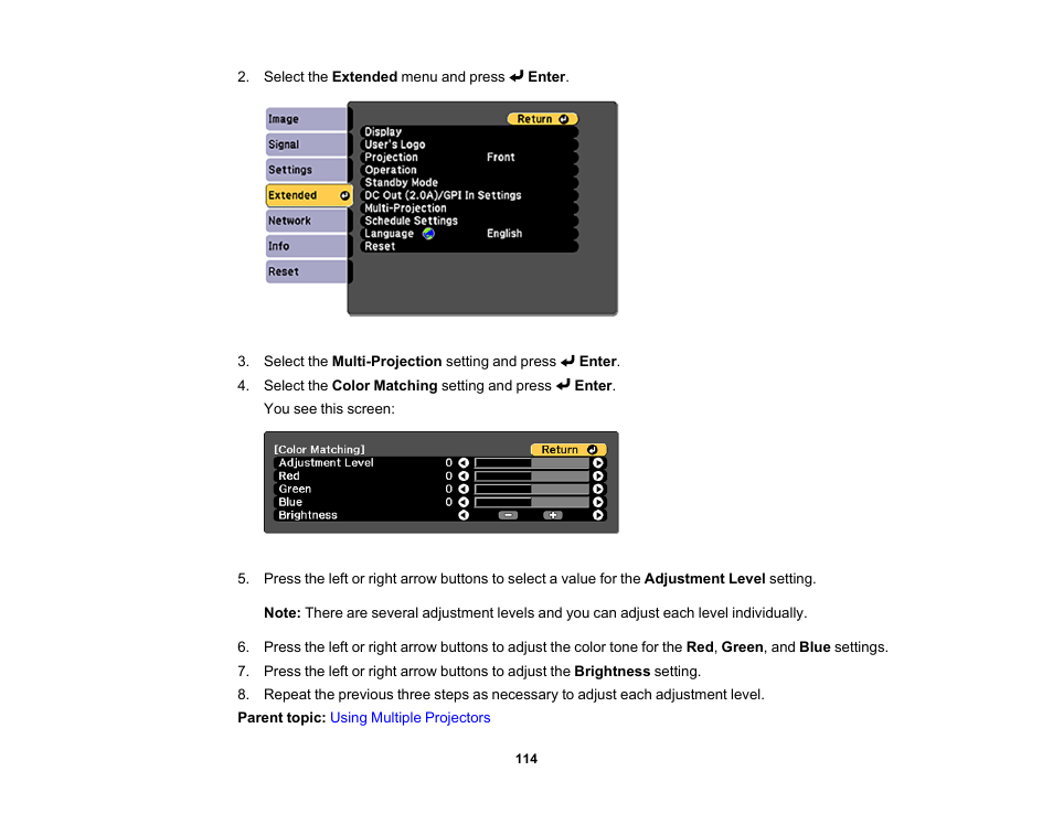 Epson LightScene EV-115 2200-Lumen WXGA Laser 3LCD Projector (Black) User Manual | Page 114 / 210