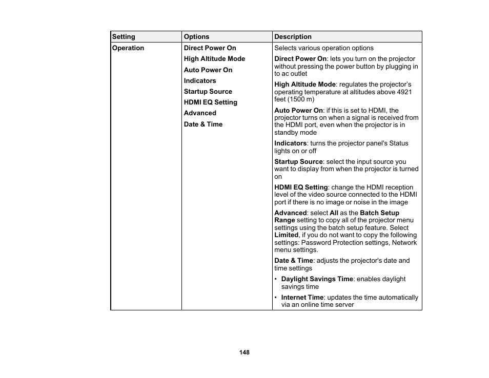 Epson LightScene EV-115 2200-Lumen WXGA Laser 3LCD Projector (Black) User Manual | Page 148 / 210