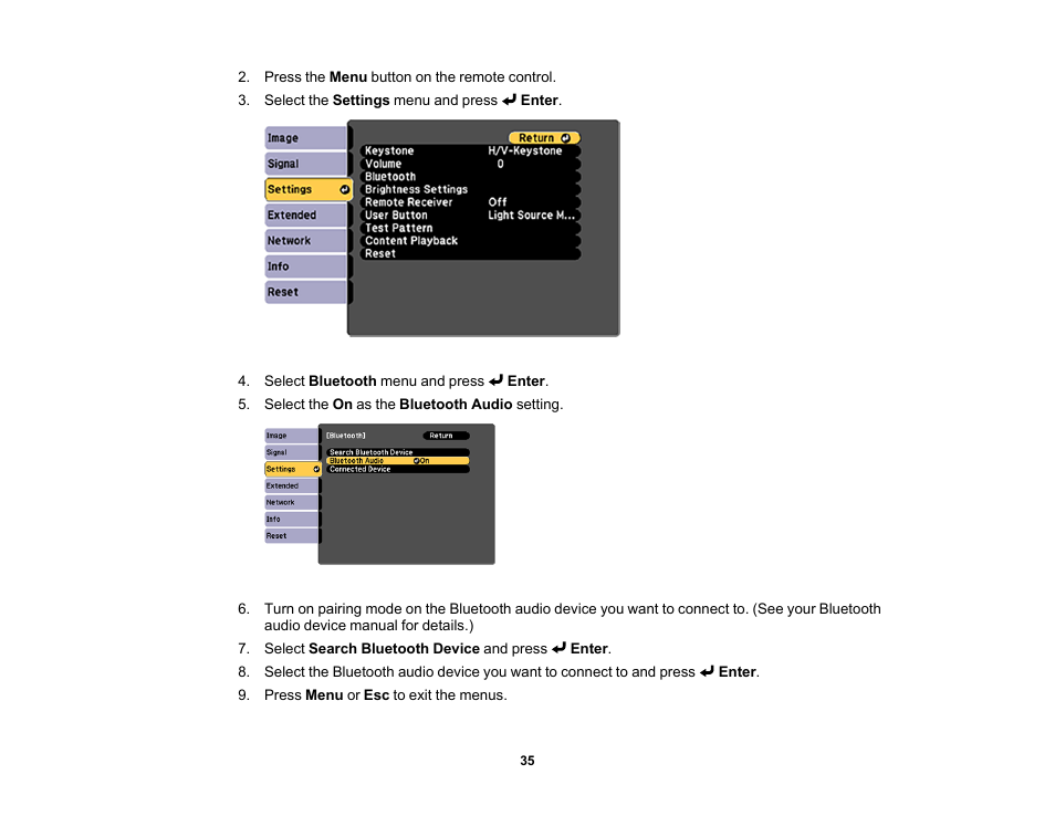 Epson LightScene EV-115 2200-Lumen WXGA Laser 3LCD Projector (Black) User Manual | Page 35 / 210