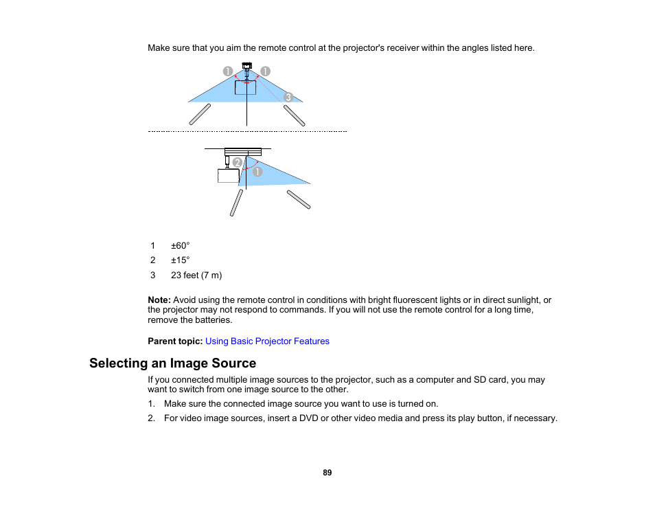 Selecting an image source | Epson LightScene EV-115 2200-Lumen WXGA Laser 3LCD Projector (Black) User Manual | Page 89 / 210