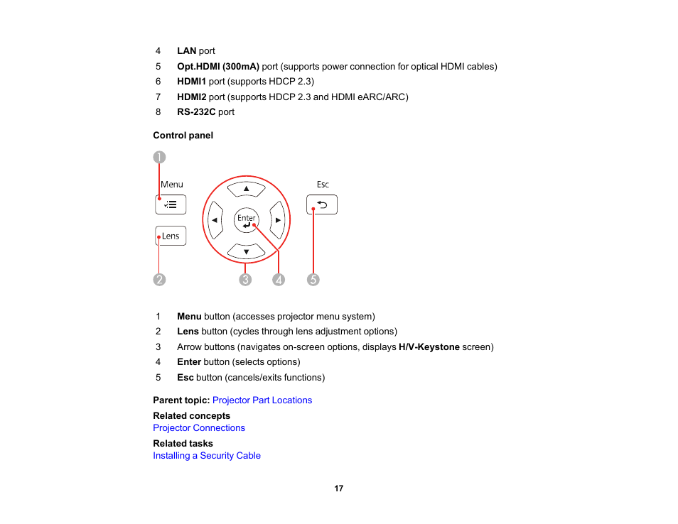 Epson Home Cinema LS11000 2500-Lumen Pixel-Shift 4K UHD Laser 3LCD Projector User Manual | Page 17 / 166