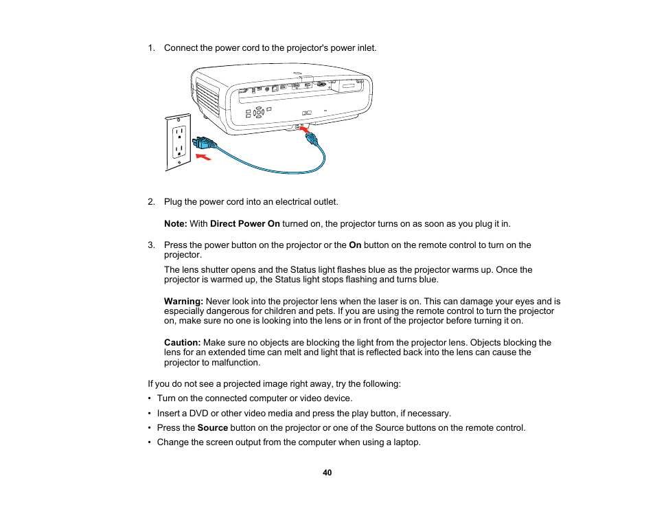 Epson Home Cinema LS11000 2500-Lumen Pixel-Shift 4K UHD Laser 3LCD Projector User Manual | Page 40 / 166