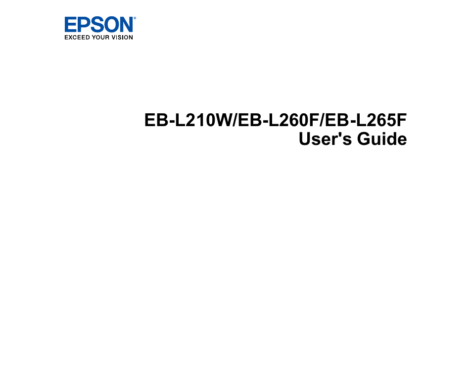 Epson PowerLite L265F 4600-Lumen Full HD Laser 3LCD Projector (Black) User Manual | 306 pages