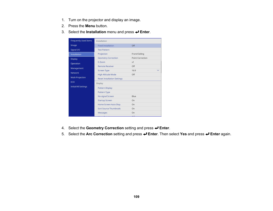 Epson PowerLite L265F 4600-Lumen Full HD Laser 3LCD Projector (Black) User Manual | Page 109 / 306