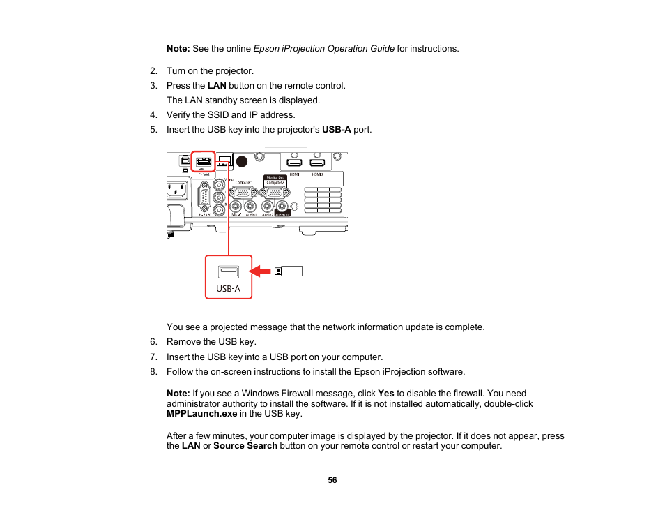 Epson PowerLite L265F 4600-Lumen Full HD Laser 3LCD Projector (Black) User Manual | Page 56 / 306