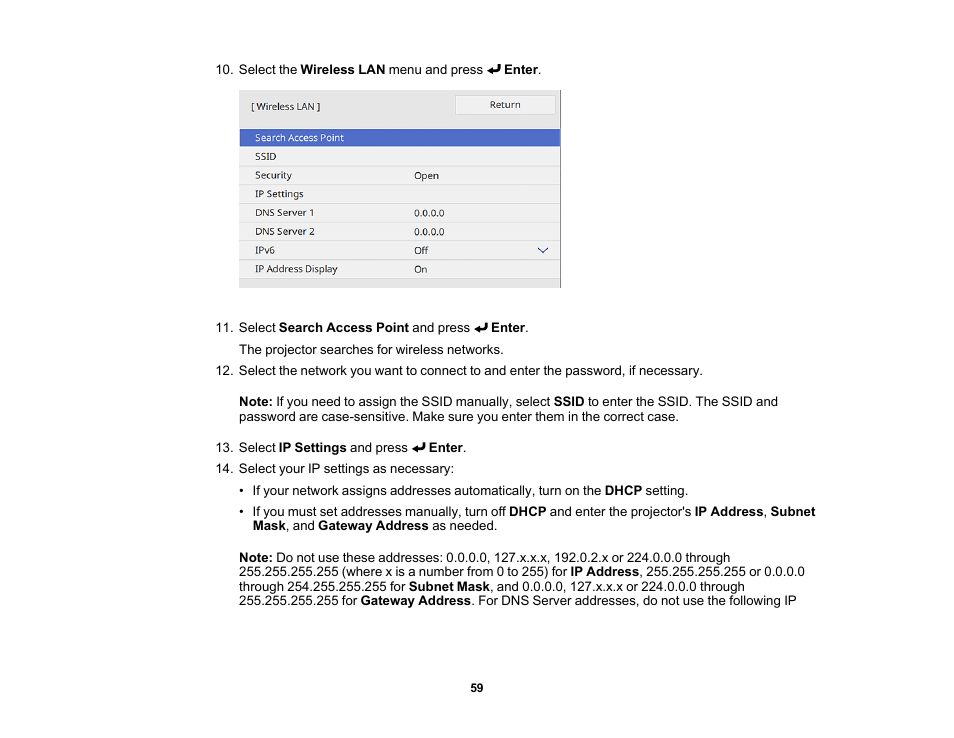 Epson PowerLite L265F 4600-Lumen Full HD Laser 3LCD Projector (Black) User Manual | Page 59 / 306