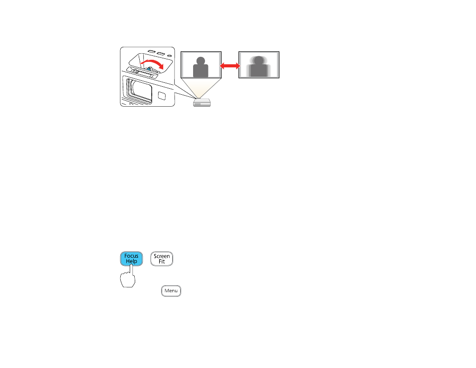 Focusing the image with focus help | Epson PowerLite 2250U 5000-Lumen WUXGA 3LCD Projector User Manual | Page 110 / 299