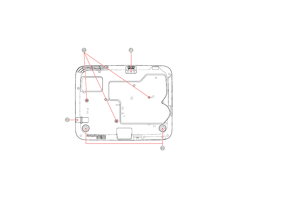 Projector parts - base | Epson PowerLite 2250U 5000-Lumen WUXGA 3LCD Projector User Manual | Page 25 / 299