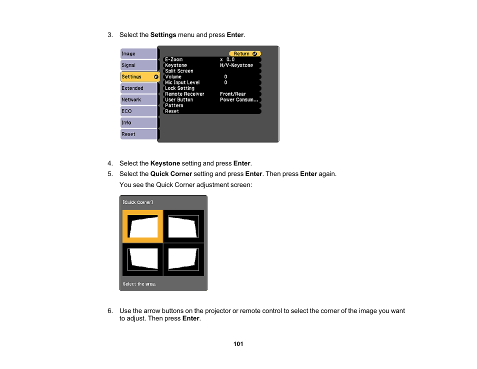 Epson PowerLite 1288 4000-Lumen Full HD 3LCD Projector with Wi-Fi User Manual | Page 101 / 234