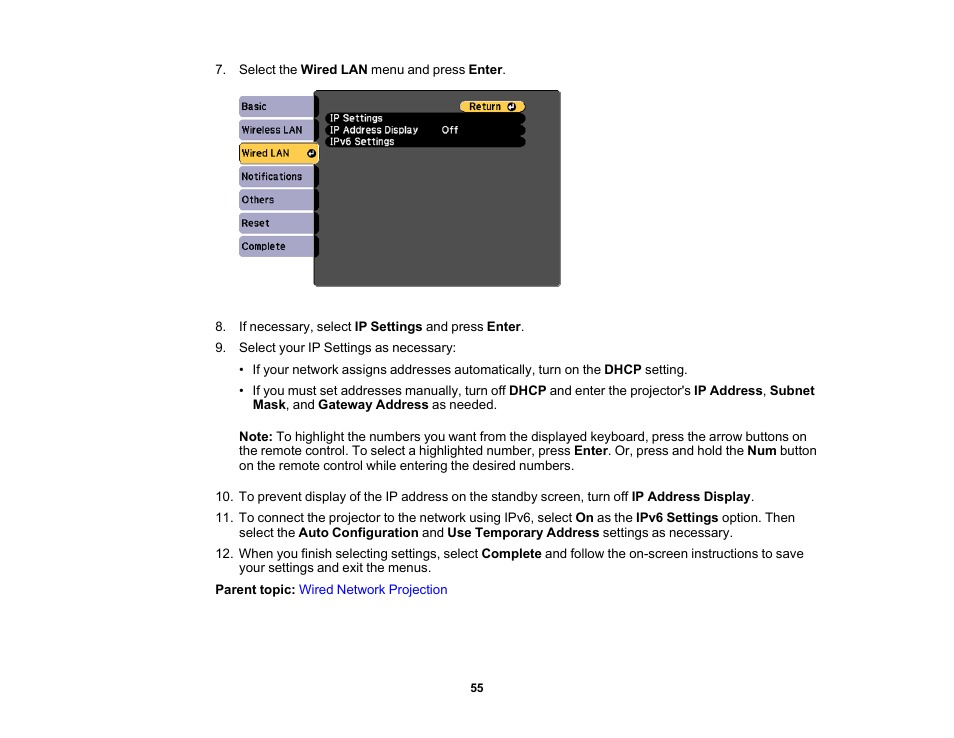 Epson PowerLite 1288 4000-Lumen Full HD 3LCD Projector with Wi-Fi User Manual | Page 55 / 234