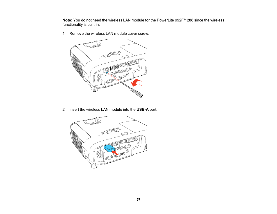 Epson PowerLite 1288 4000-Lumen Full HD 3LCD Projector with Wi-Fi User Manual | Page 57 / 234