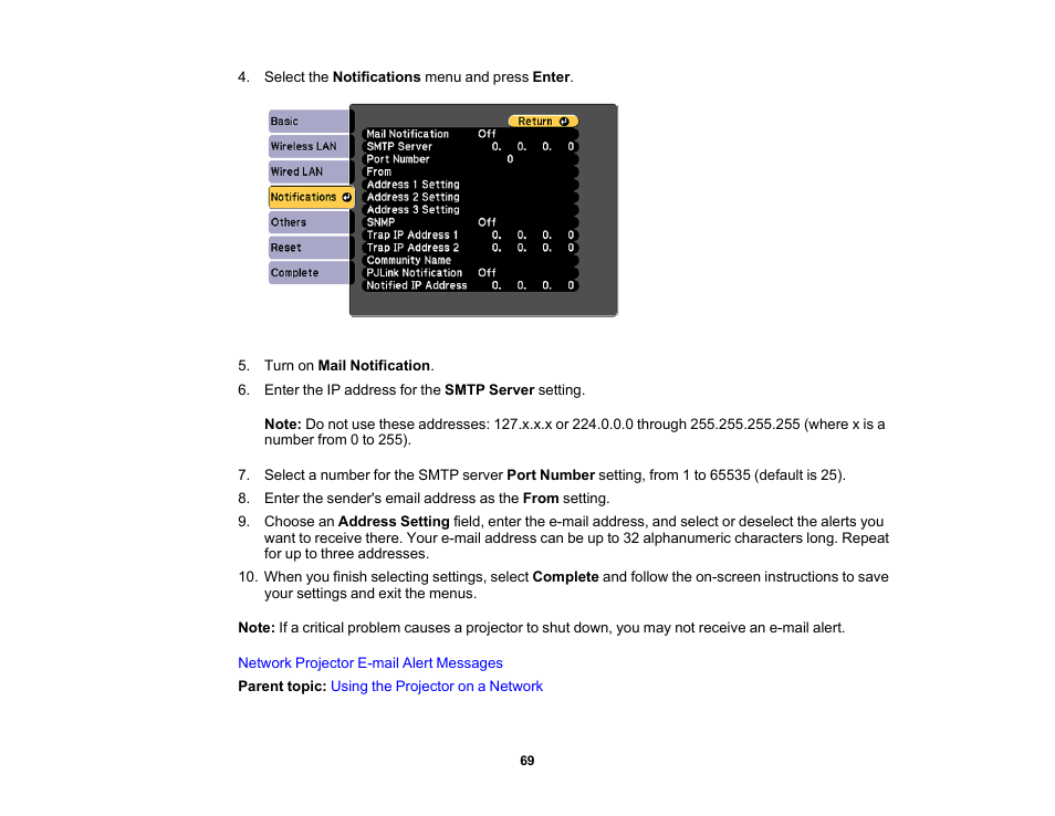 Epson PowerLite 1288 4000-Lumen Full HD 3LCD Projector with Wi-Fi User Manual | Page 69 / 234