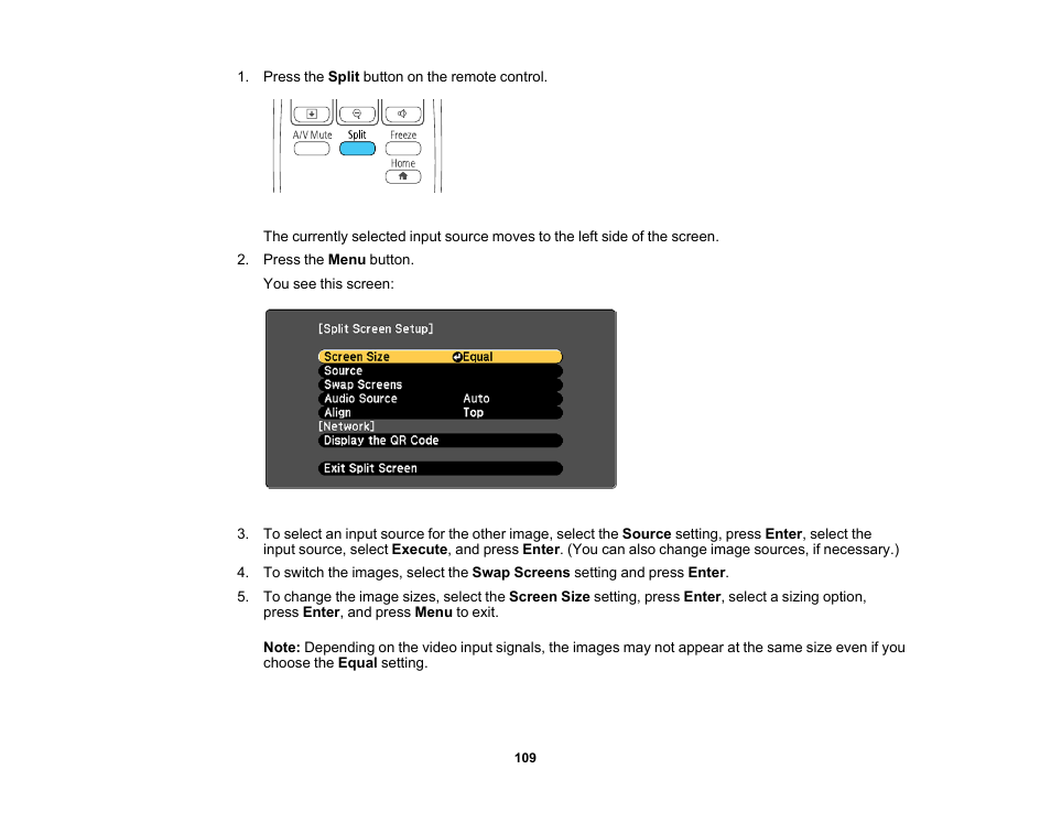 Epson PowerLite 685W 3500-Lumen WXGA Ultra-Short Throw 3LCD Projector User Manual | Page 109 / 263