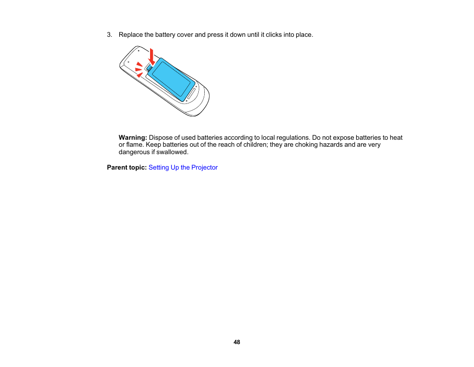 Epson PowerLite 685W 3500-Lumen WXGA Ultra-Short Throw 3LCD Projector User Manual | Page 48 / 263