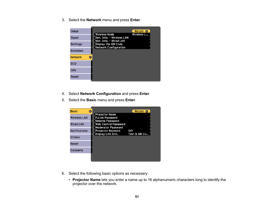 Epson PowerLite 685W 3500-Lumen WXGA Ultra-Short Throw 3LCD Projector User Manual | Page 51 / 263