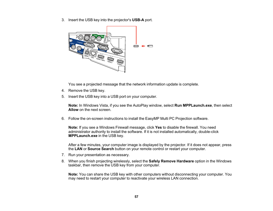 Epson PowerLite 685W 3500-Lumen WXGA Ultra-Short Throw 3LCD Projector User Manual | Page 57 / 263