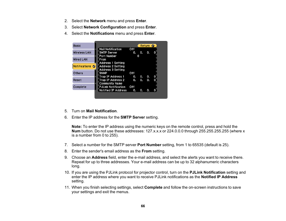 Epson PowerLite 685W 3500-Lumen WXGA Ultra-Short Throw 3LCD Projector User Manual | Page 66 / 263