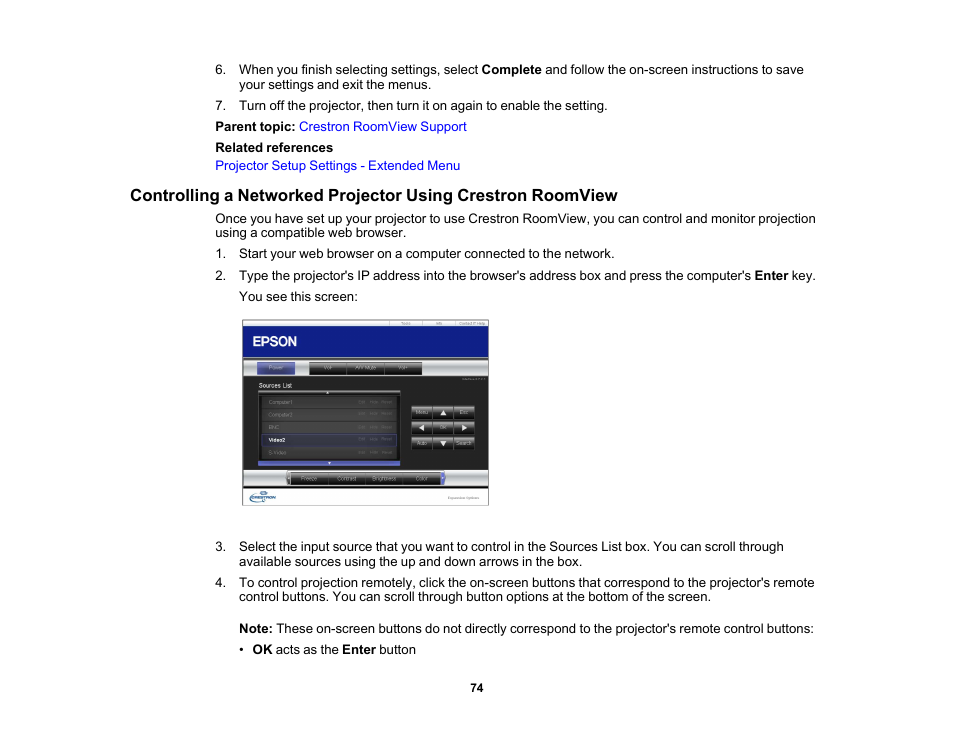 Epson PowerLite 685W 3500-Lumen WXGA Ultra-Short Throw 3LCD Projector User Manual | Page 74 / 263