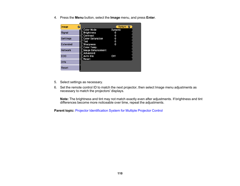 Epson PowerLite 1781W 3200-Lumen WXGA 3LCD Projector User Manual | Page 110 / 245