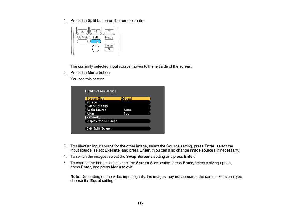 Epson PowerLite 1781W 3200-Lumen WXGA 3LCD Projector User Manual | Page 112 / 245