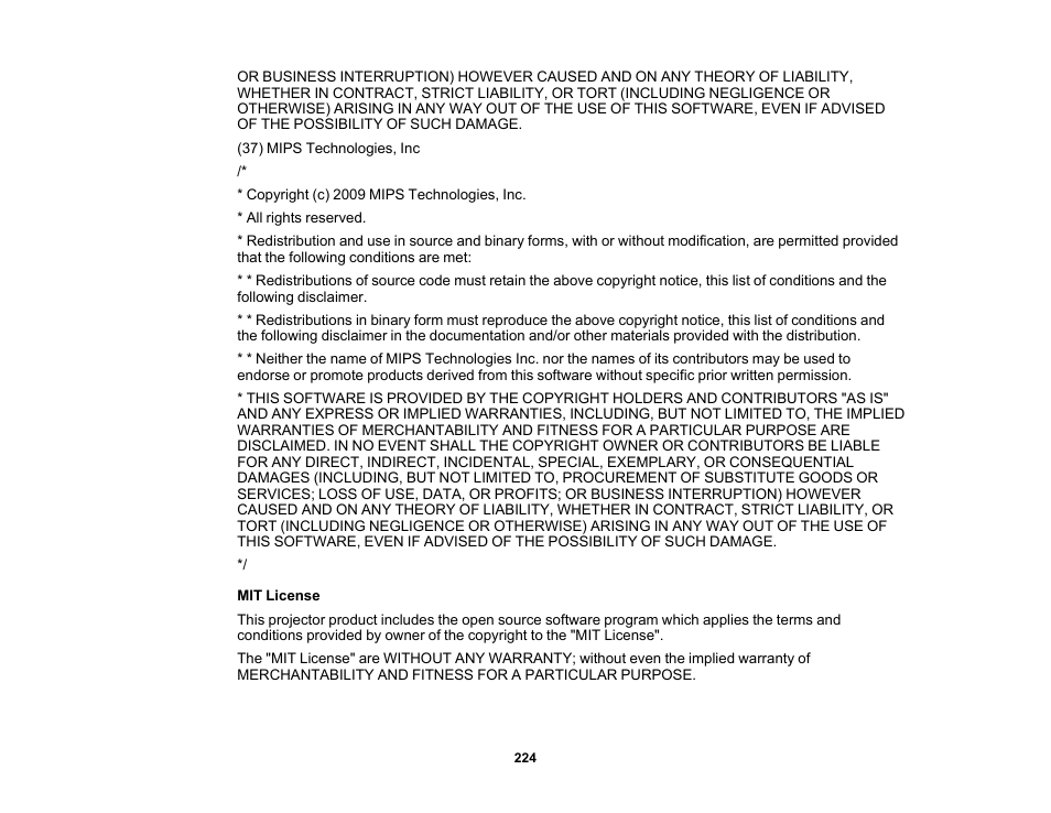 Epson PowerLite 1781W 3200-Lumen WXGA 3LCD Projector User Manual | Page 224 / 245